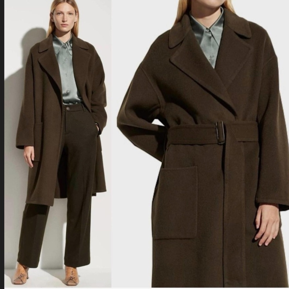 Vince Dark Brown Belted Coat